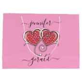 Valentijn Elegant met elkaar verbonden harten ontw Groot Cadeauzakje (Achterkant)