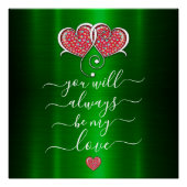 Valentijn Elegant met elkaar verbonden harten ontw Perfect Poster (Voorkant)