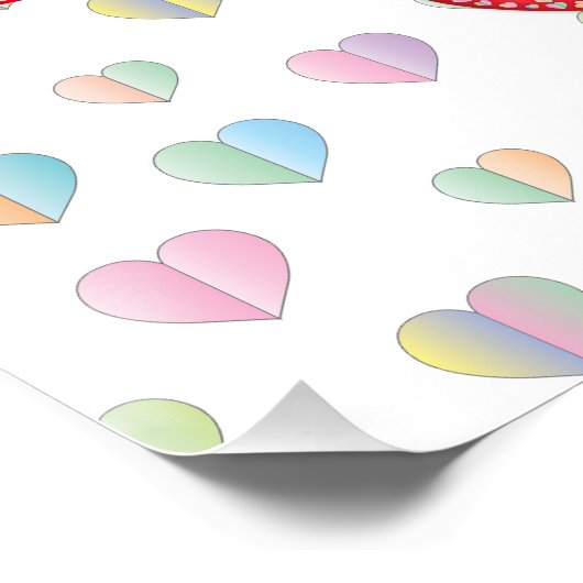 Valentijn Elegant met elkaar verbonden harten ontw Perfect Poster (Hoek)