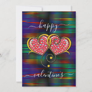 Valentijn Elegante Ineengestrengelde Hartjes Ontwe Feestdagenkaart