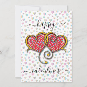 Valentijn Elegante Ineengestrengelde Hartjes Ontwe Feestdagenkaart