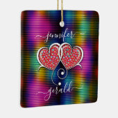 Valentijn Elegante Ineengestrengelde Hartjes Ontwe Keramisch Ornament (Rechts)