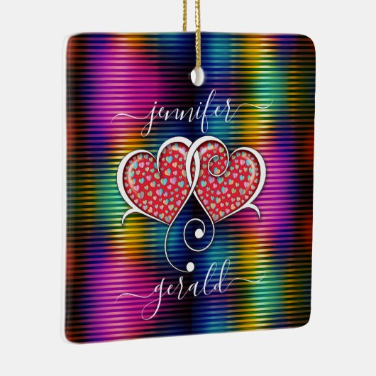 Valentijn Elegante Ineengestrengelde Hartjes Ontwe Keramisch Ornament (Rechts)