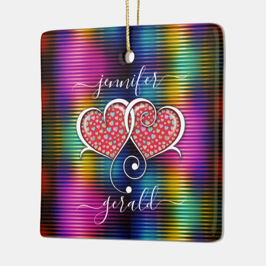 Valentijn Elegante Ineengestrengelde Hartjes Ontwe Keramisch Ornament (Links)