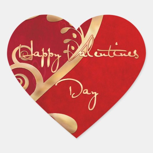 Valentijn Elegantie 2 Hart Sticker (Voorkant)