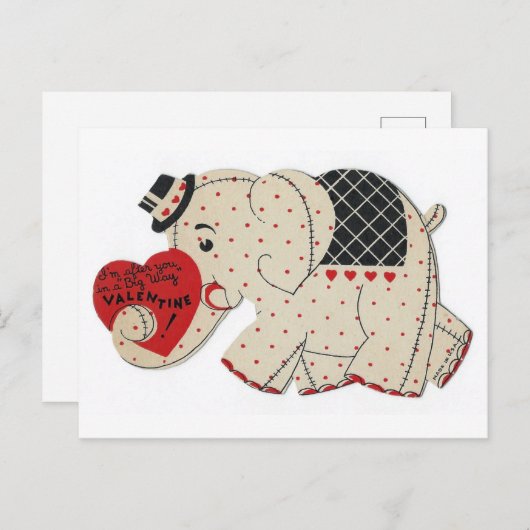 Valentijn Elephant Briefkaart (Voorkant / Achterkant)