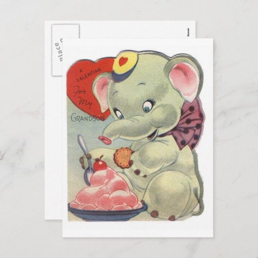 Valentijn Elephant Feestdagenkaart (Voorkant / Achterkant)