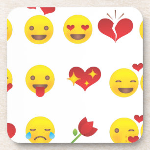 Valentijn Emojis Bier Onderzetter