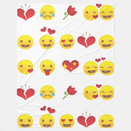 Valentijn Emojis blanket Fleece Deken (Voorkant)