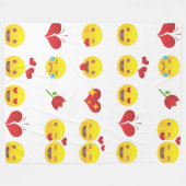 Valentijn Emojis blanket Fleece Deken (Voorkant (Horizontaal))
