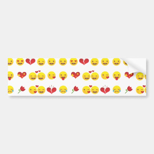 Valentijn Emojis Bumpersticker (Voorkant)