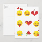 Valentijn Emojis Feestdagenkaart (Voorkant / Achterkant)