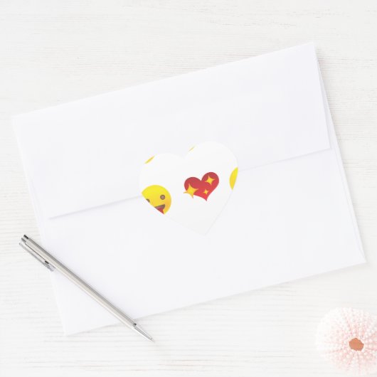 Valentijn Emojis Hart Sticker (Envelop)