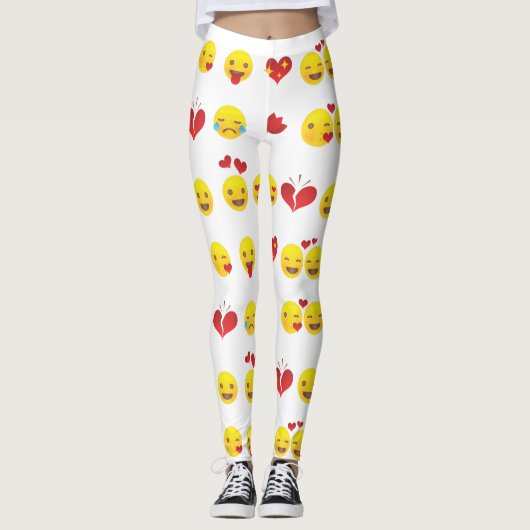 Valentijn Emojis leggings (Voorkant)