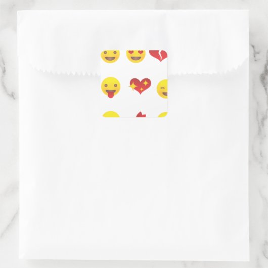 Valentijn Emojis Vierkante Sticker (Tas)