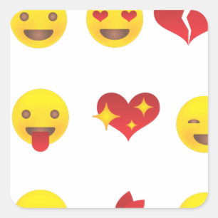 Valentijn Emojis Vierkante Sticker