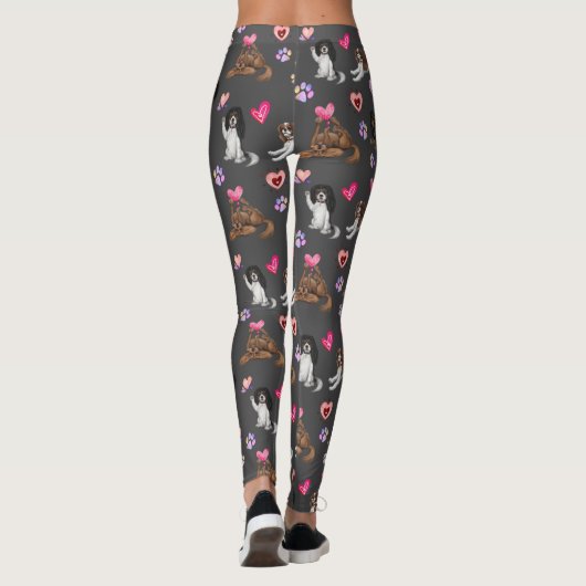 Valentijn- en liefdeskoning Charles Spaniel Leggings (Achterkant)