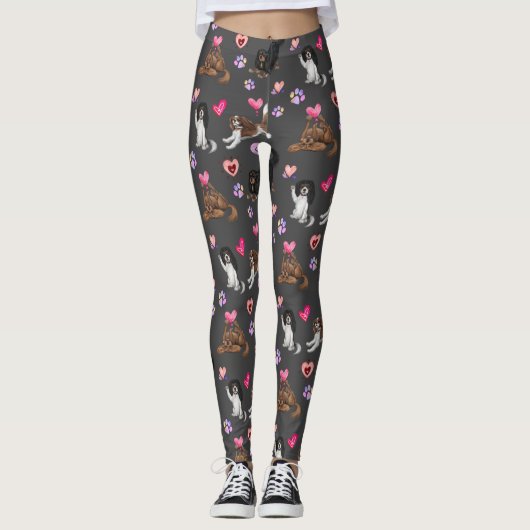 Valentijn- en liefdeskoning Charles Spaniel Leggings (Voorkant)
