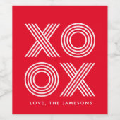 Valentijn- en waslabel voor hugs en Kisses Wijn Etiket (Enkel label)