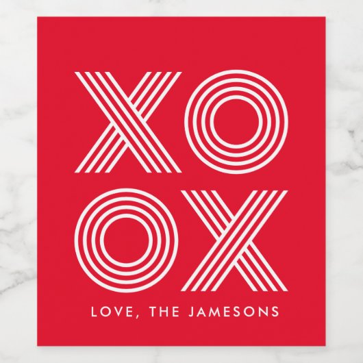 Valentijn- en waslabel voor hugs en Kisses Wijn Etiket (Enkel label)