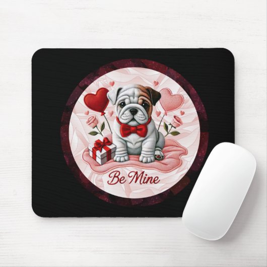Valentijn Engels Bulldog Desk Mousepad Muismat (Met muis)