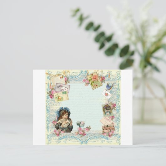 Valentijn Ephemera Love Letters Feestdagenkaart (Staand voorkant)