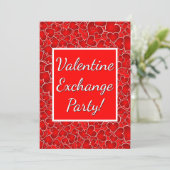 Valentijn Exchange Party viering Red Hearts Kaart (Staand voorkant)