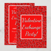 Valentijn Exchange Party viering Red Hearts Kaart (Voorkant / Achterkant)