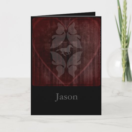 Valentijn Faded Stencil Feestdagen Kaart (Voorkant)