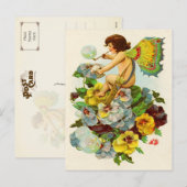 Valentijn Fairy Blowing Bubbles Feestdagenkaart (Voorkant / Achterkant)