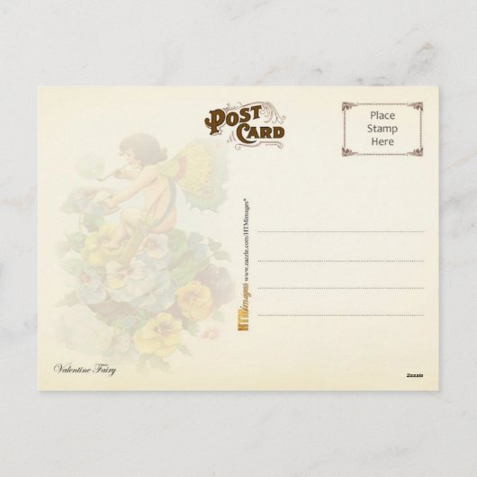 Valentijn Fairy Blowing Bubbles Feestdagenkaart (Achterkant)