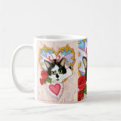Valentijn Fairy Cat Tuxedo Cat Fantasy Art Mok (Links)