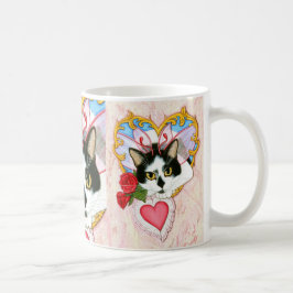 Valentijn Fairy Cat Tuxedo Cat Fantasy Art Mok