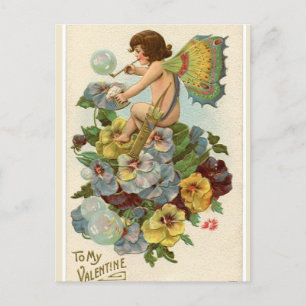  Valentijn Fairy op Pansies Valentijn Briefkaart