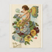 Valentijn Fairy op Pansies Valentijn Briefkaart (Voorkant)