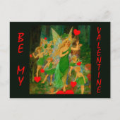 Valentijn Fairyland Queen Titania Red Hearts Cupid Briefkaart (Voorkant)