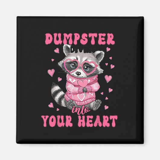 Valentijn Feral Raccoon T-shirt Lover Magneet (Voorkant)