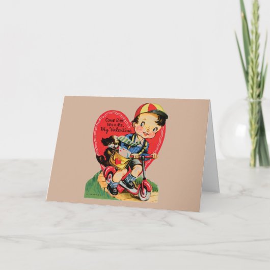 Valentijn Fietser Feestdagen Kaart (Voorkant)