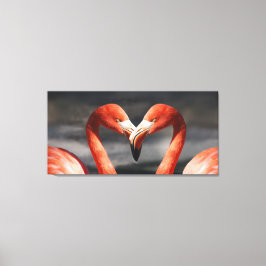 Valentijn Flamingo Canvas Afdruk