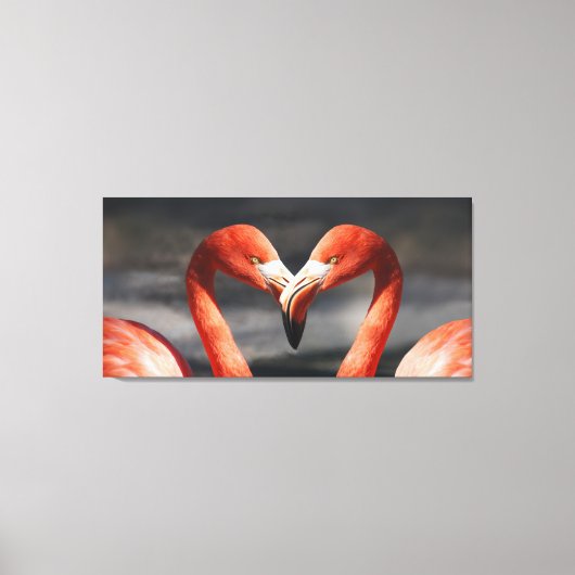 Valentijn Flamingo Canvas Afdruk (Voorkant)