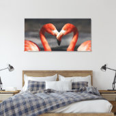 Valentijn Flamingo Canvas Afdruk (Insitu (Slaapkamer))