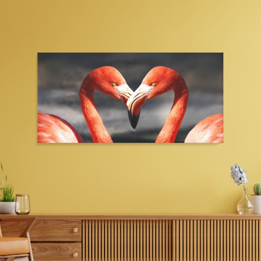 Valentijn Flamingo Canvas Afdruk (Insitu (Woonkamer))