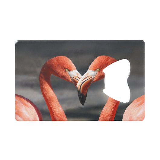 Valentijn Flamingo Creditkaart Flessenopener (Voorkant (Horizontaal))