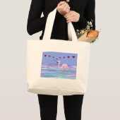 Valentijn Flamingo Hummingbird Grote Tote Bag (Voorkant (product))