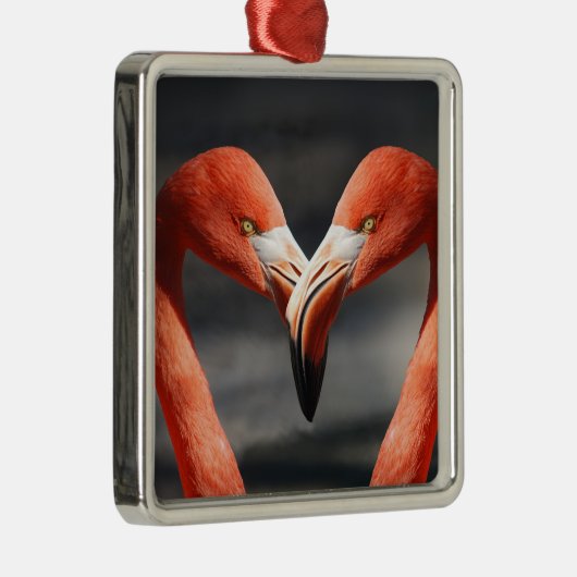 Valentijn Flamingo Metalen Ornament (Rechts)