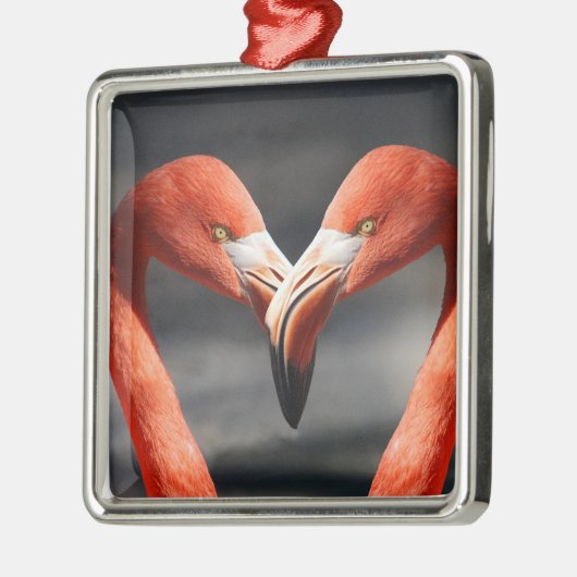 Valentijn Flamingo Metalen Ornament (Links)