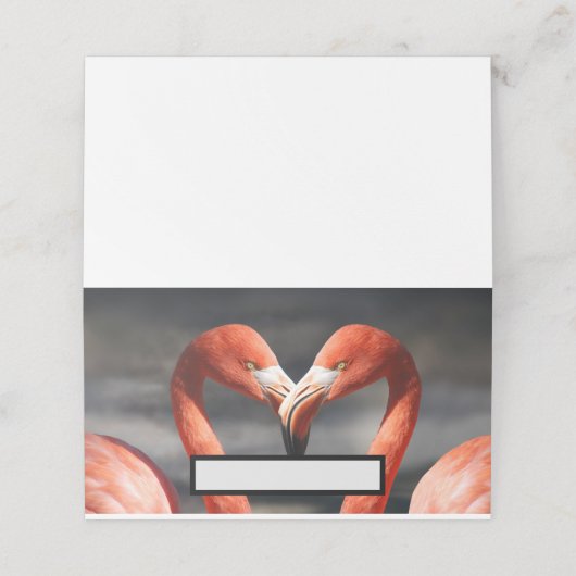 Valentijn Flamingo Plaatskaartje (Buitenkant ongevouwen)