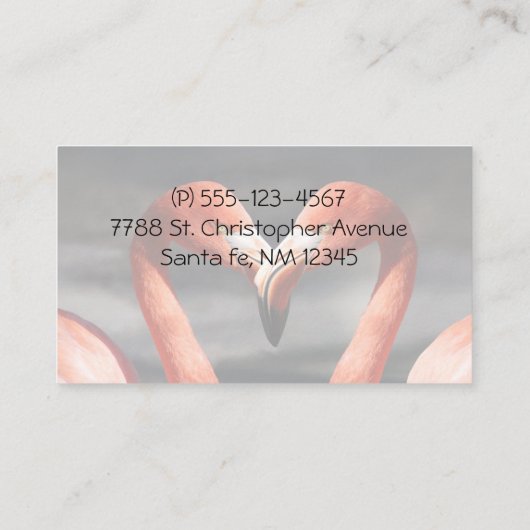 Valentijn Flamingo Visitekaartje (Achterkant)