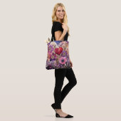 Valentijn Floral Heart Art Tote Bag (Op model)