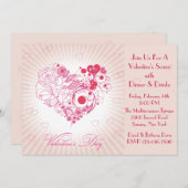 Valentijn Floral Heart Kaart (Voorkant / Achterkant)